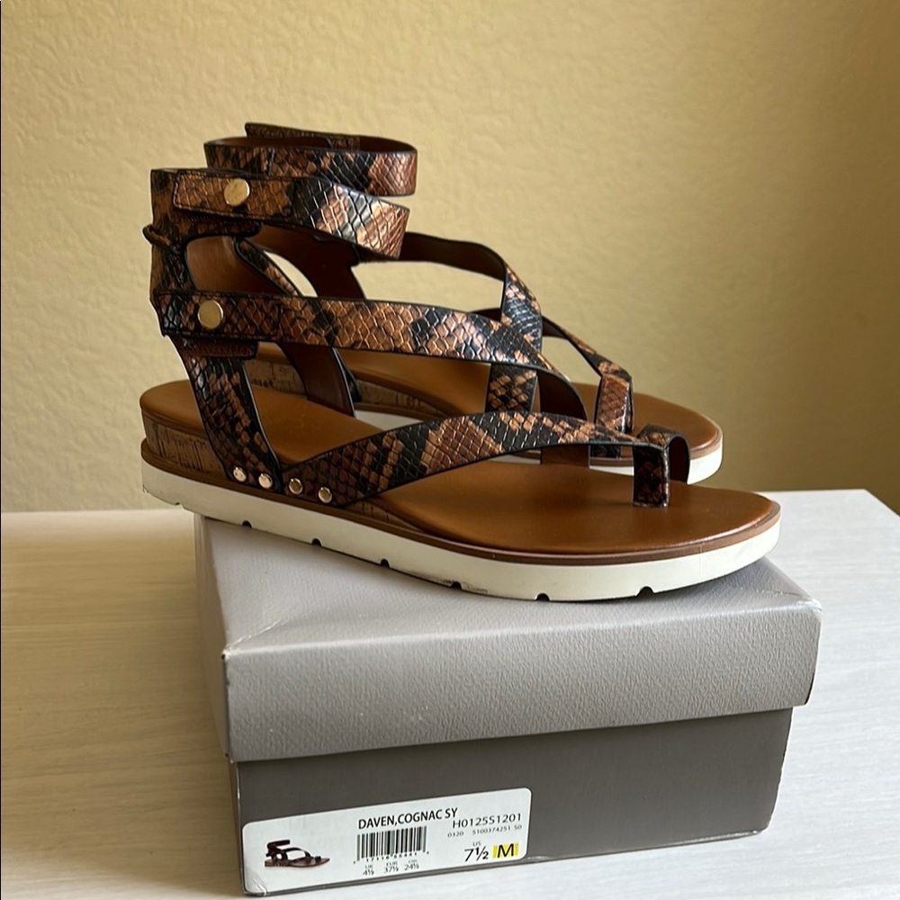 Franco Sarto Brown Sandals with Gladiator Straps